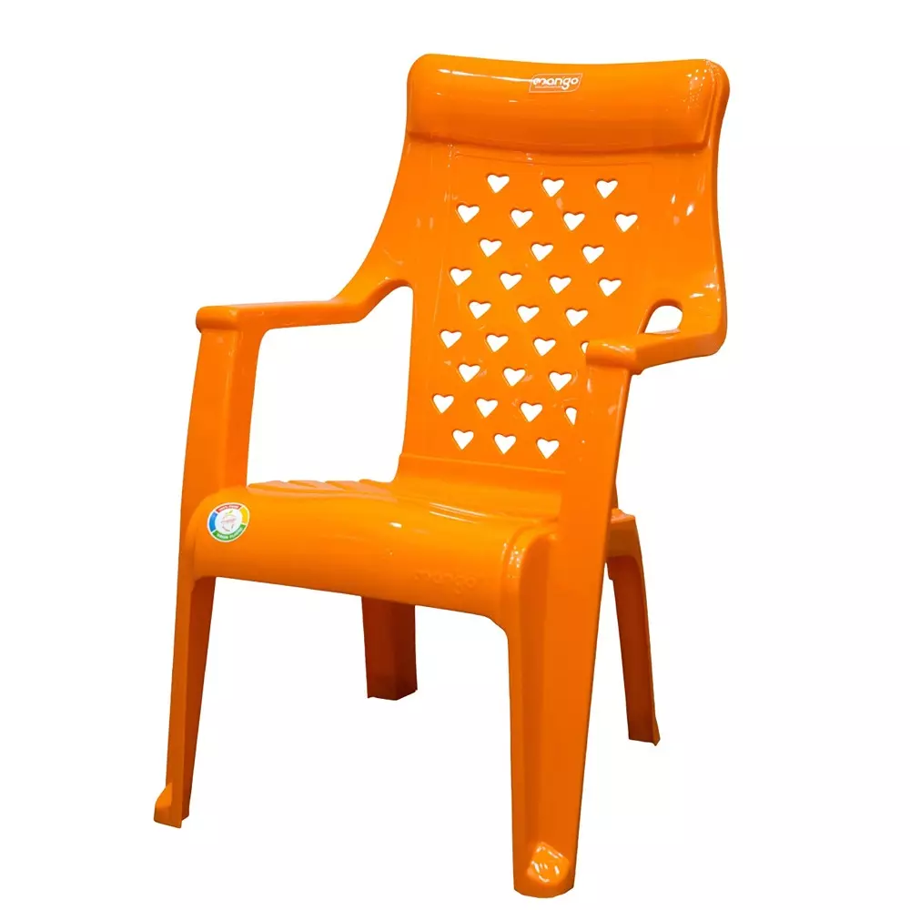 Mango LITTLE HEART Baby Chair with Armrest Polypropylene Plastic 457.2x381x584.2 mm Mango Orange