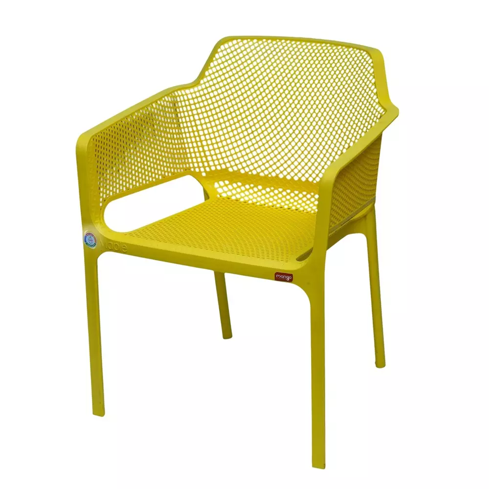 Mango Premium MAPLE Monobloc Chair with Armrest Glass Fibre Plastic 584.2x609.6x787.4 mm Mango Yellow