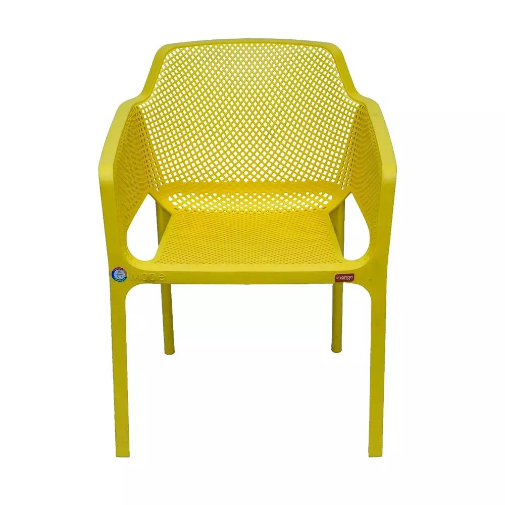 Mango Premium MAPLE Monobloc Chair with Armrest Glass Fibre Plastic 584.2x609.6x787.4 mm Mango Yellow