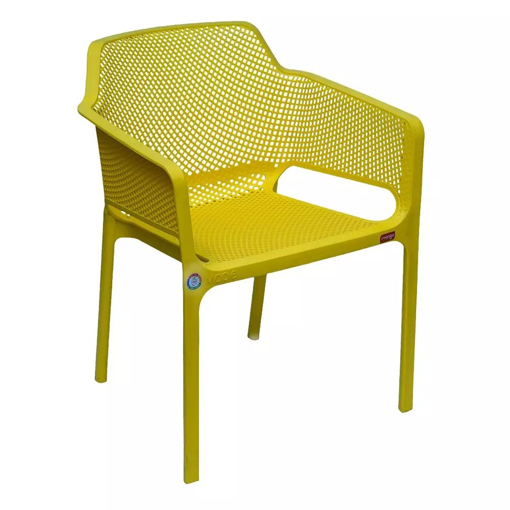 Mango Premium MAPLE Monobloc Chair with Armrest Glass Fibre Plastic 584.2x609.6x787.4 mm Mango Yellow