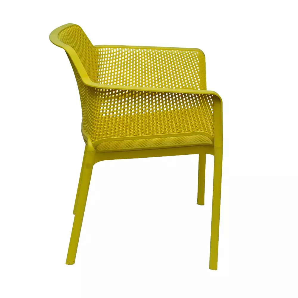 Mango Premium MAPLE Monobloc Chair with Armrest Glass Fibre Plastic 584.2x609.6x787.4 mm Mango Yellow