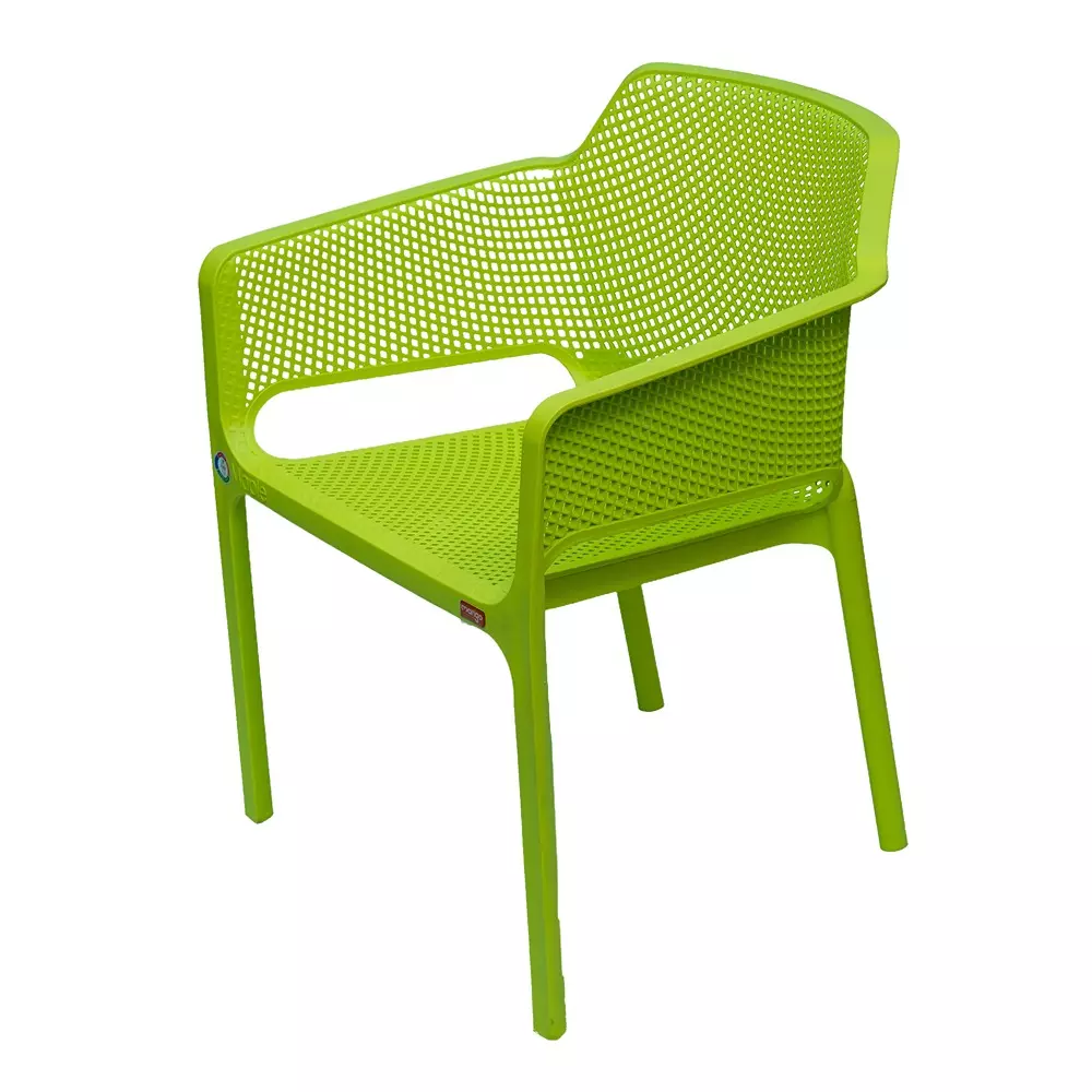 Mango Premium MAPLE Monobloc Chair with Armrest Glass Fibre Plastic 584.2x609.6x787.4 mm Citrus Green