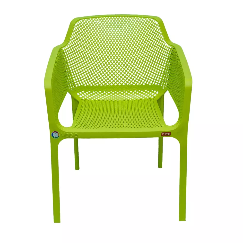 Mango Premium MAPLE Monobloc Chair with Armrest Glass Fibre Plastic 584.2x609.6x787.4 mm Citrus Green