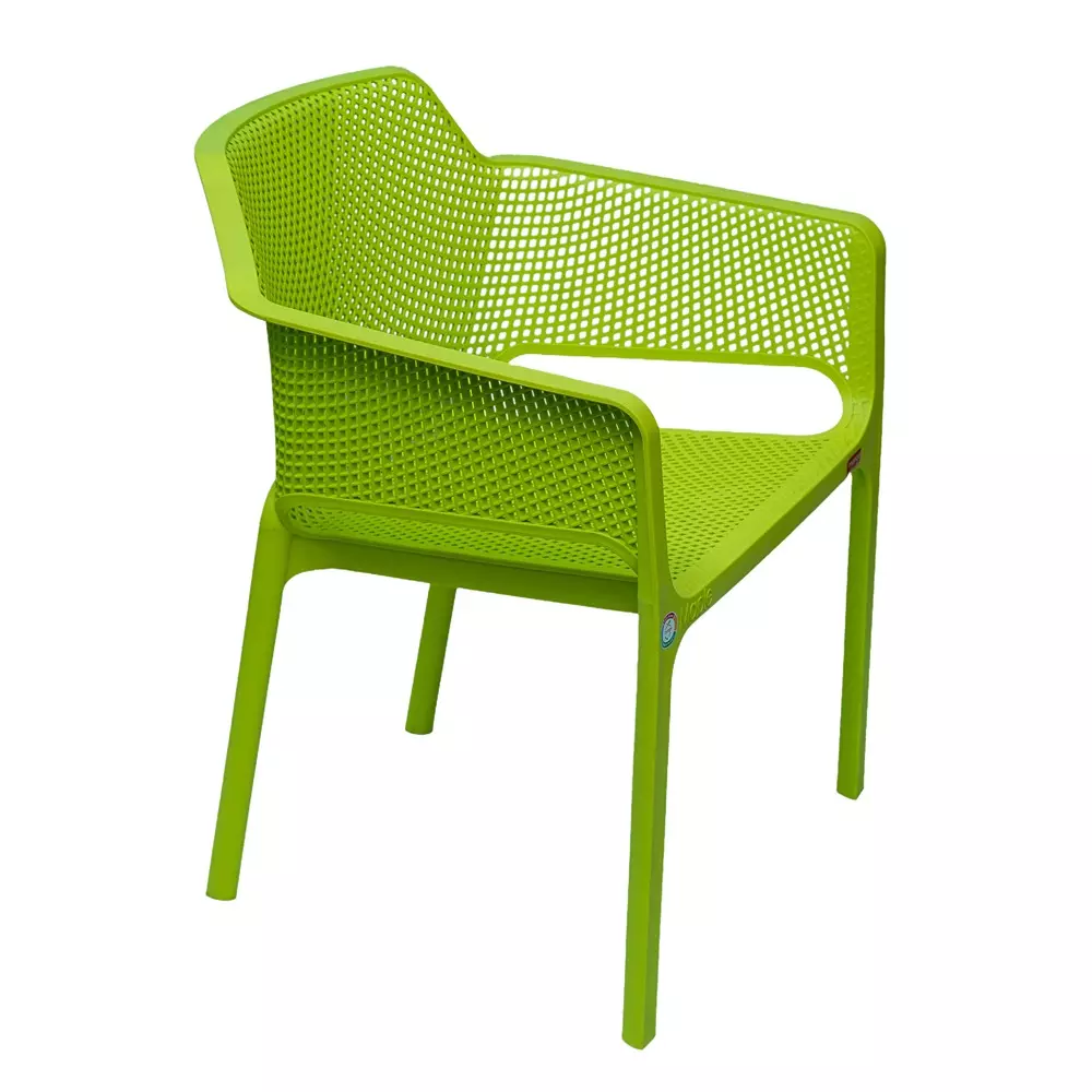 Mango Premium MAPLE Monobloc Chair with Armrest Glass Fibre Plastic 584.2x609.6x787.4 mm Citrus Green