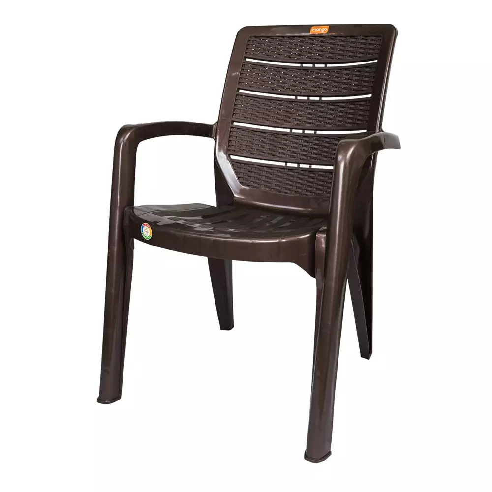 Mango Premium GINGER Plastic Chair with Armrest 660.4x584.2x863.6 mm, Weather Brown