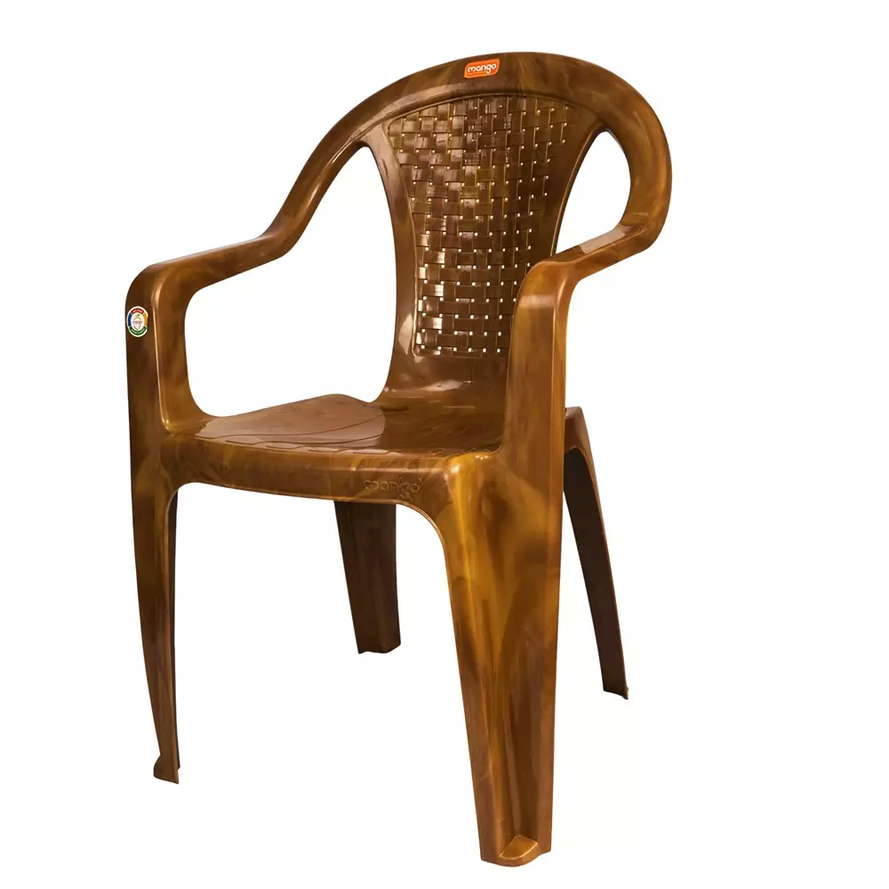 Mango Medium M 1003 Plastic Chair with Armrest 558.8x558.8x812.8 mm, Sandal Wood