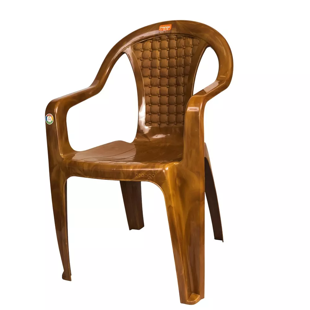 Mango Medium M 1004 Plastic Chair with Armrest 558.8x558.8x812.8 mm, Sandal Wood