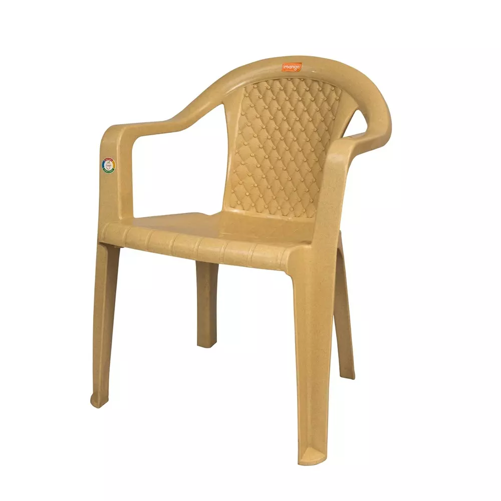 Mango Medium M 9022 Plastic Chair with Armrest 558.8x558.8x762 mm, Marble Beige