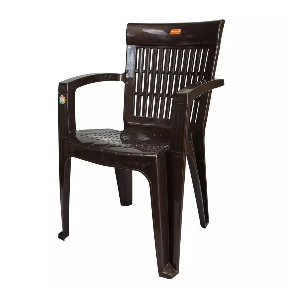 Mango Medium MEZZO Plastic Chair with Armrest 584.2x558.8x863.6 mm, Weather Brown