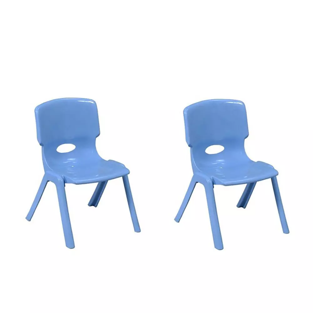 Swagath Comfortable Kids Plastic Chair Without Armrest Blue Color, Kidzy (Pack of 2 Pcs)