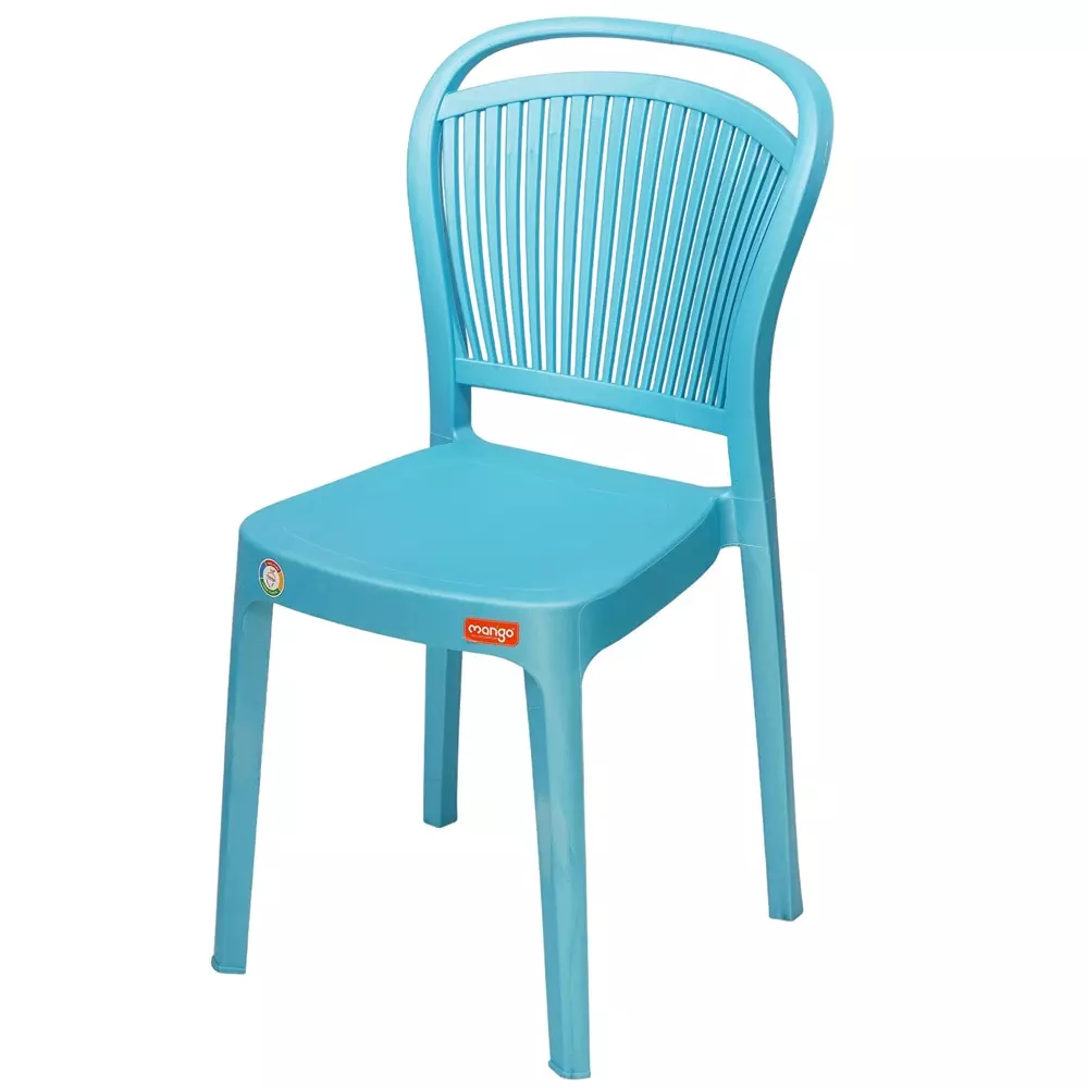 Mango Salsa Cafe Chair With Armless Blue 150 Kg Load Bearing Capacity Glass Filled Plastic Medium Back Horeca Design
