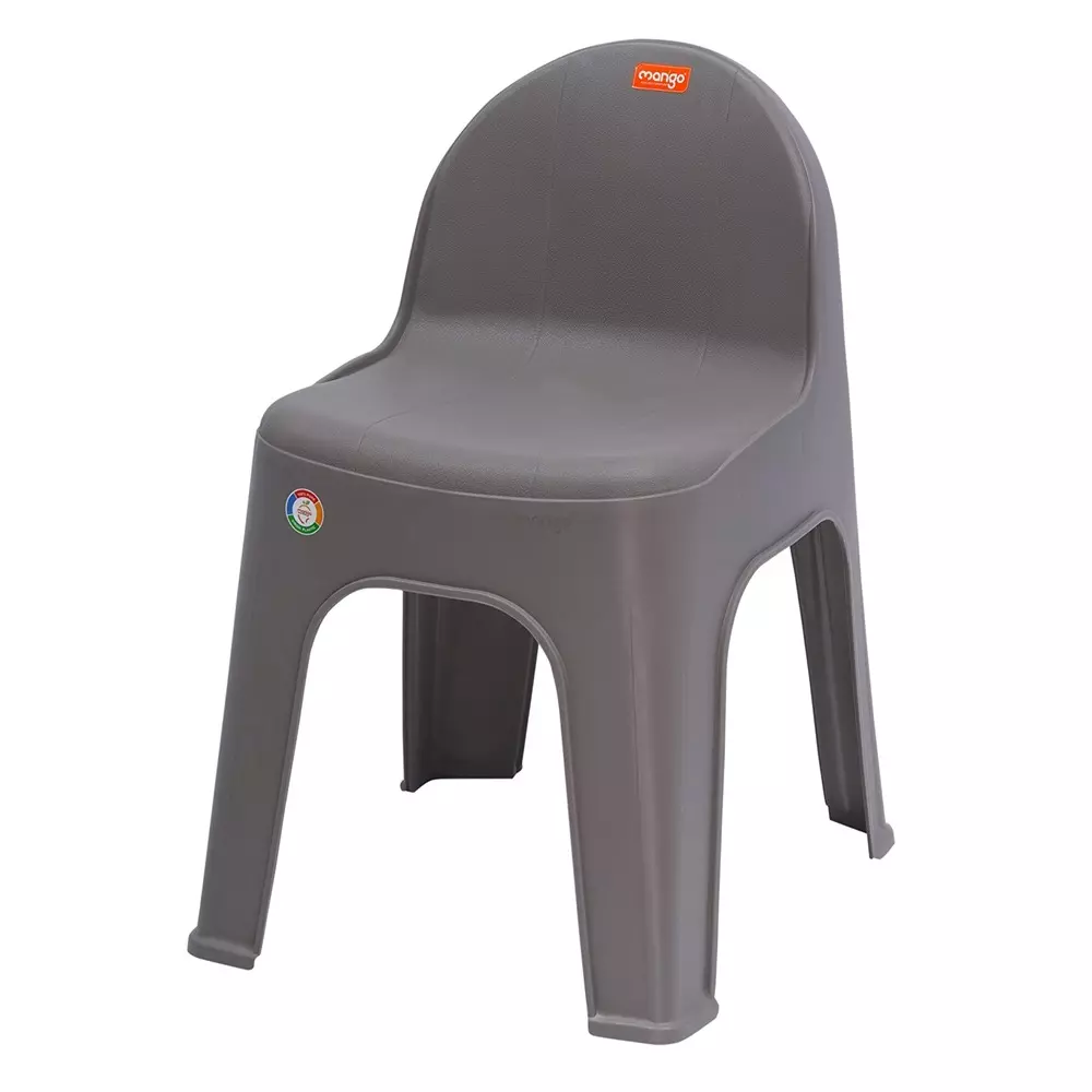 Mango Monty Cafe Chair With Armless Gray 200 Kg Load Bearing Capacity Polypropylene Low Back Horeca Design