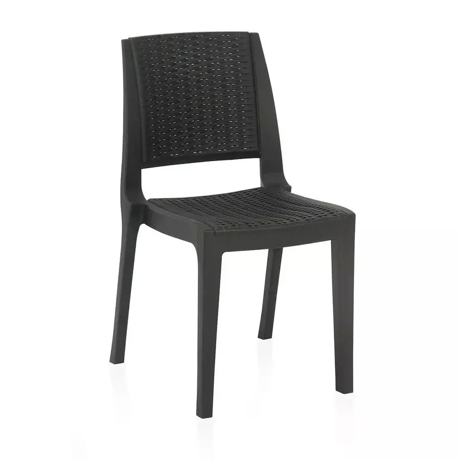 Nilkamal Enamora Premium Plastic Armless Chair 110 Kg Weight Capacity Iron Black Color