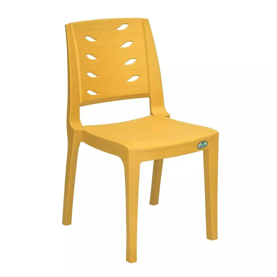 Nilkamal Fern Plastic Armless Chair Mustard Yellow Color