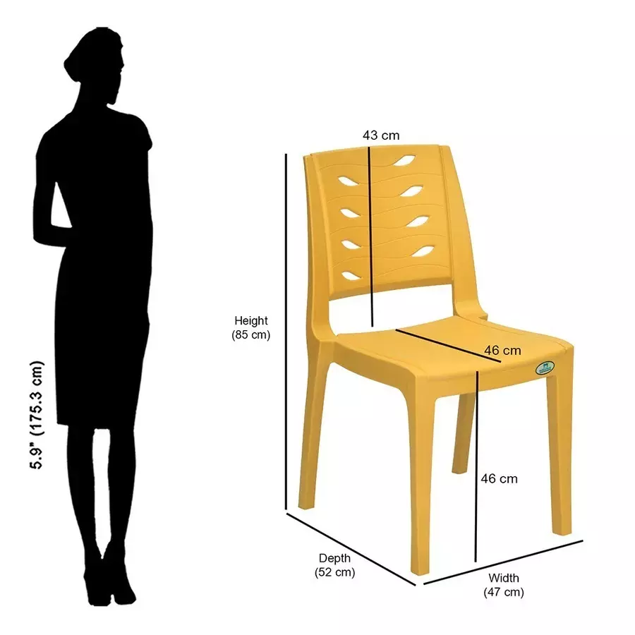 nilkamal-fern-plastic-armless-chair-mustard-yellow-color
