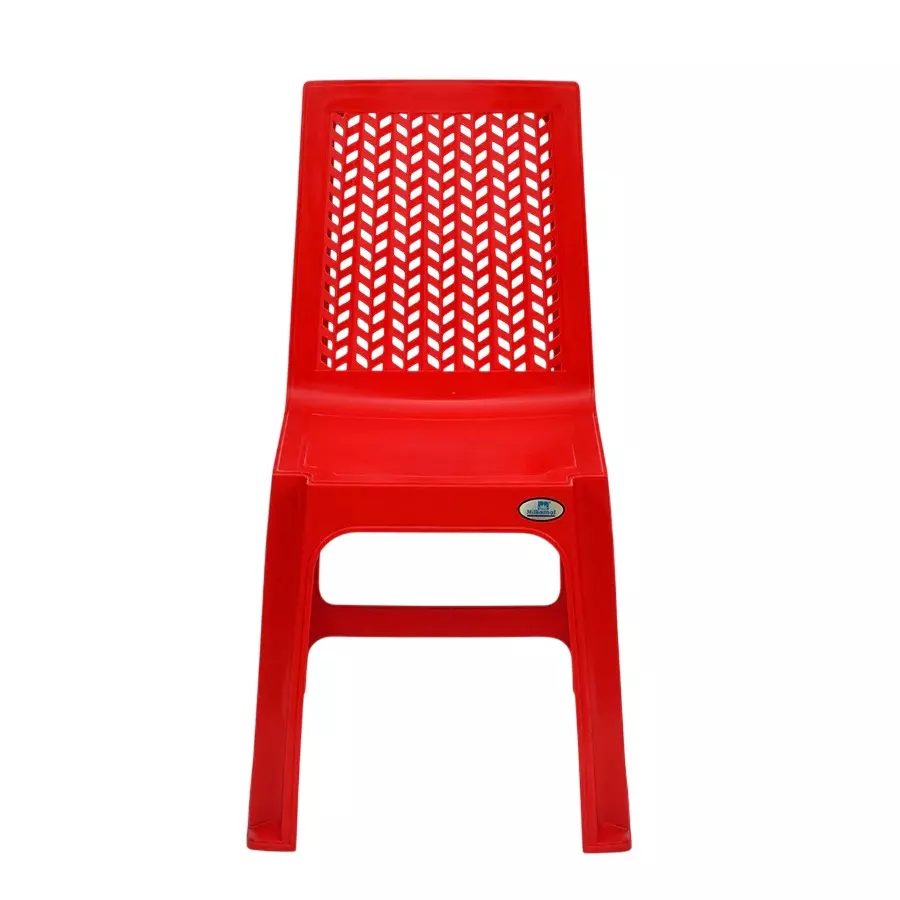 Nilkamal Viva Plastic Armless Chair Bright Red Color