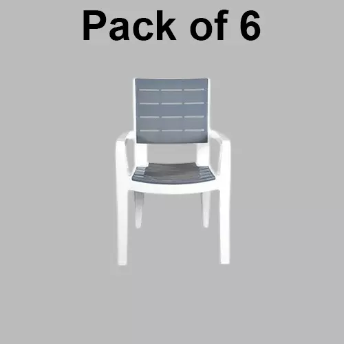 italica-designer-plastic-chair-with-arm-white-sgrey-color-5115-set-of-6