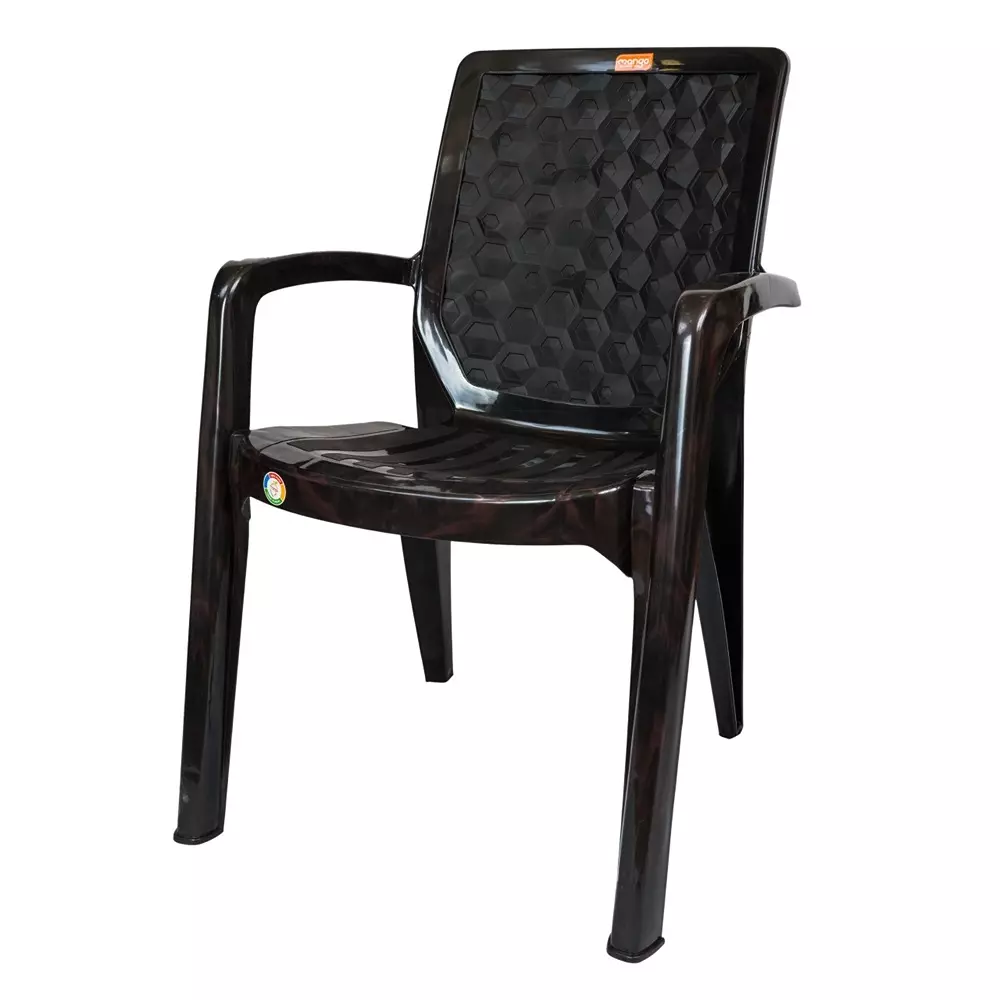 Mango Premium HONEY Plastic Chair with Armrest 660.4x584.2x863.6 mm, Cherry Black