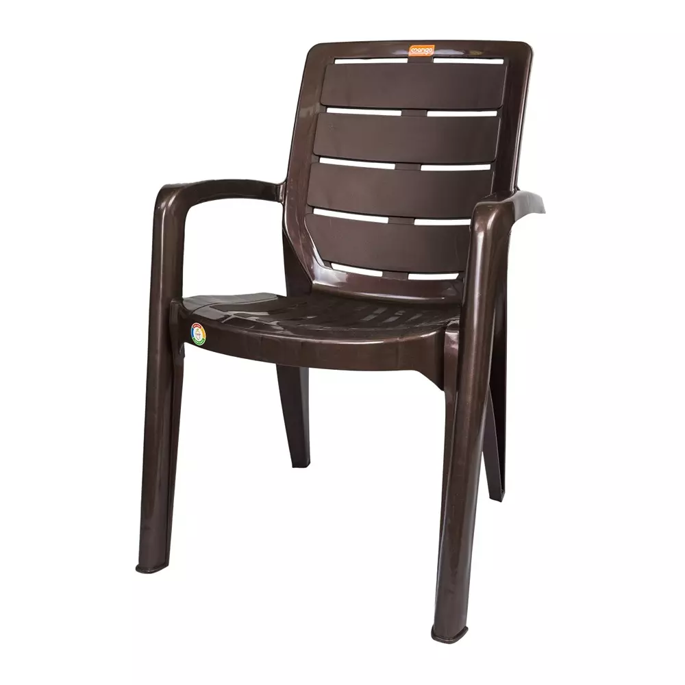 Mango Premium SUGAR Plastic Chair with Armrest 660.4x584.2x863.6 mm, Weather Brown