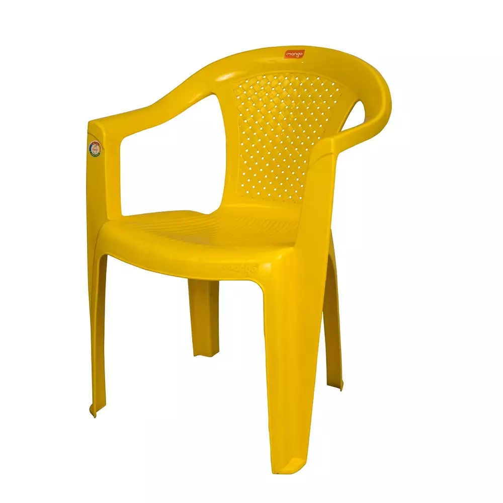 Mango Economy M 1008 Plastic Chair with Armrest 558.8x558.8x787.4 mm, Mango Yellow