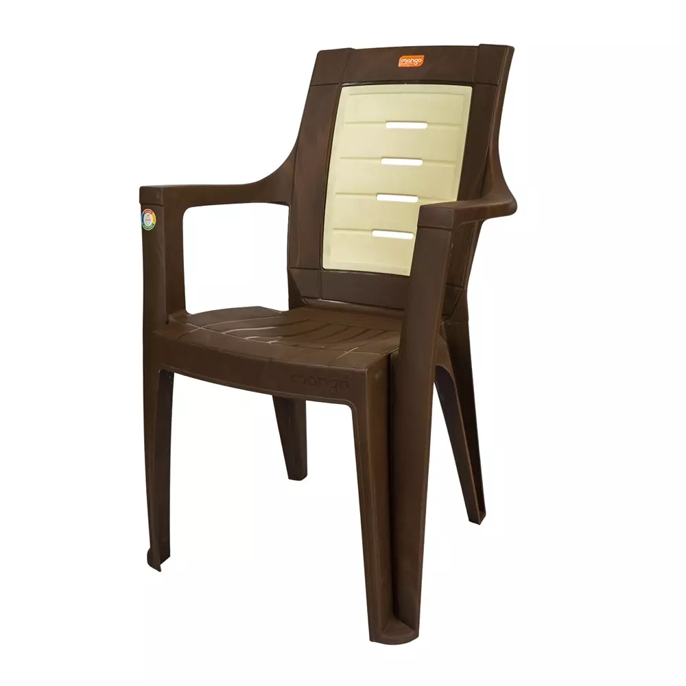 Mango Premium MAGIC Plastic Chair with Armrest 609.6x558.8x889 mm, Teak Wood