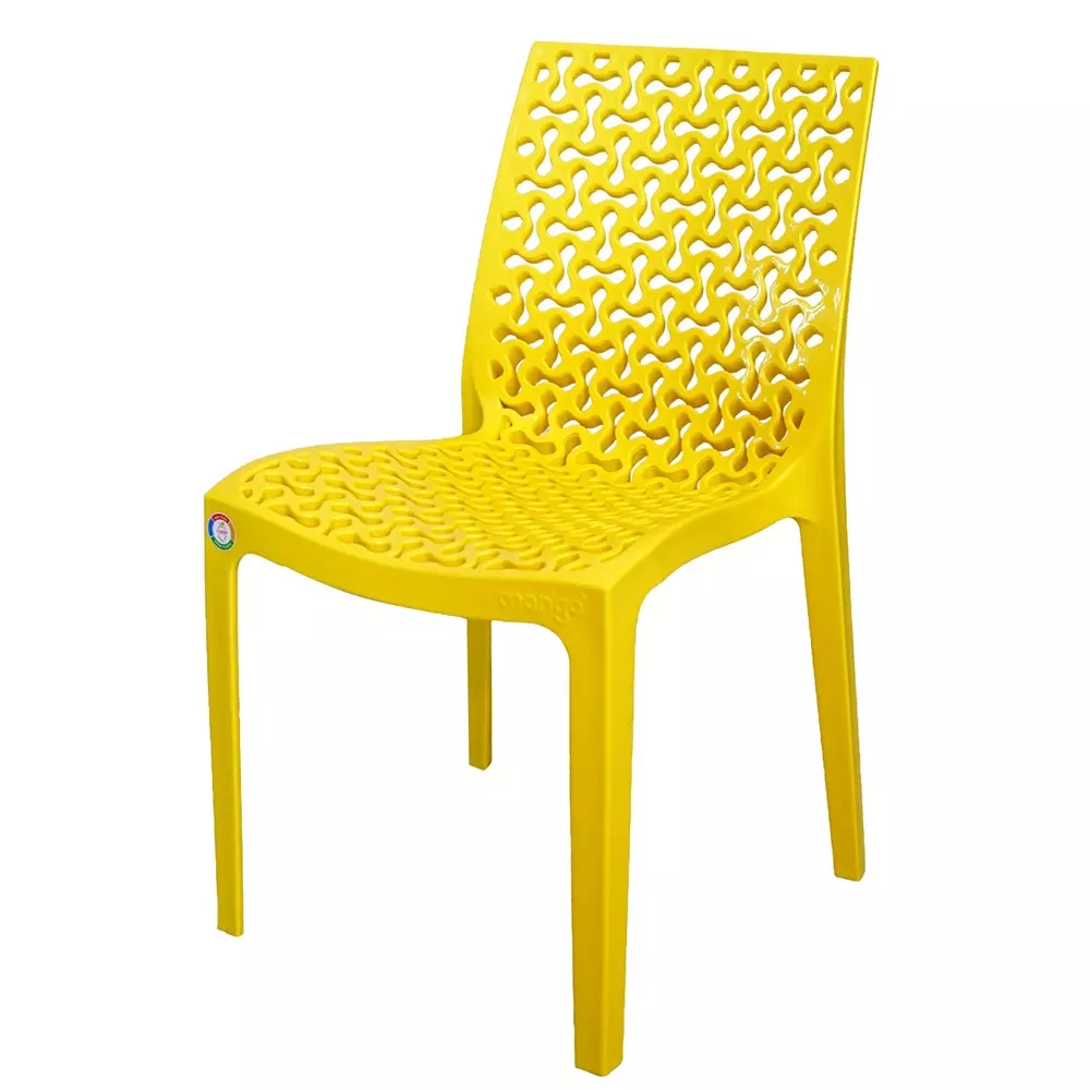 Mango Premium VANILLA Plastic Chair 419.1x419.1x812.8 mm Yellow for Indoors & Outdoors