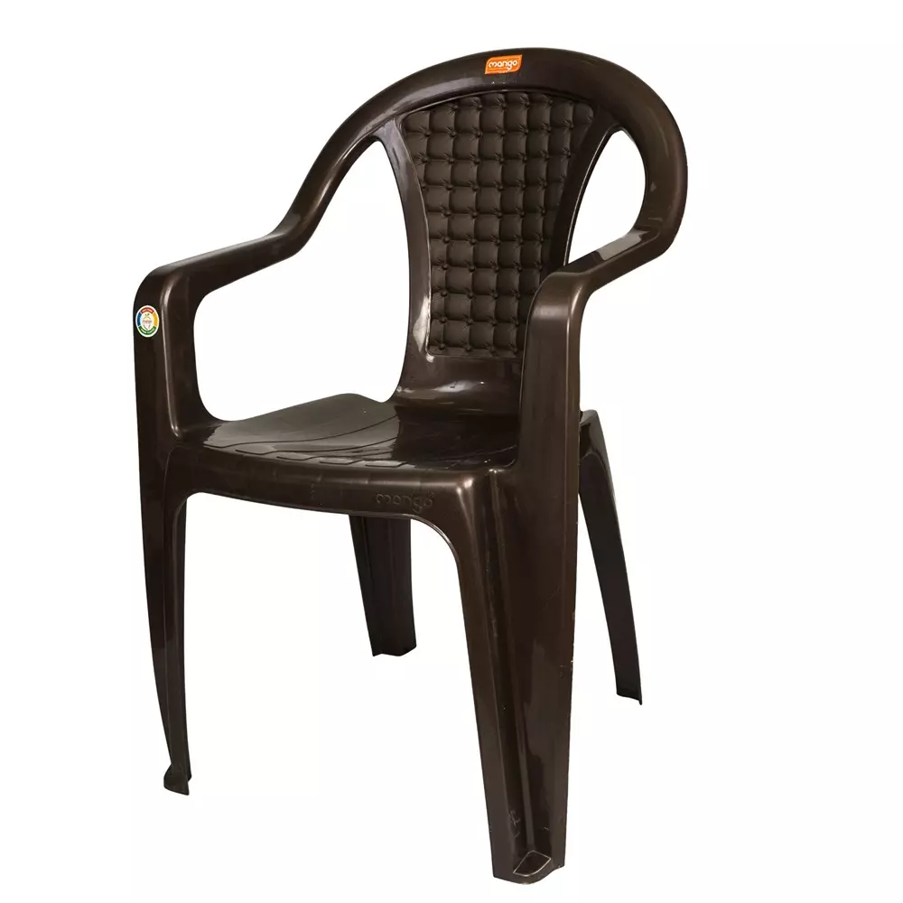 Mango Medium M 1004 Plastic Chair with Armrest 558.8x558.8x812.8 mm, Weather Brown