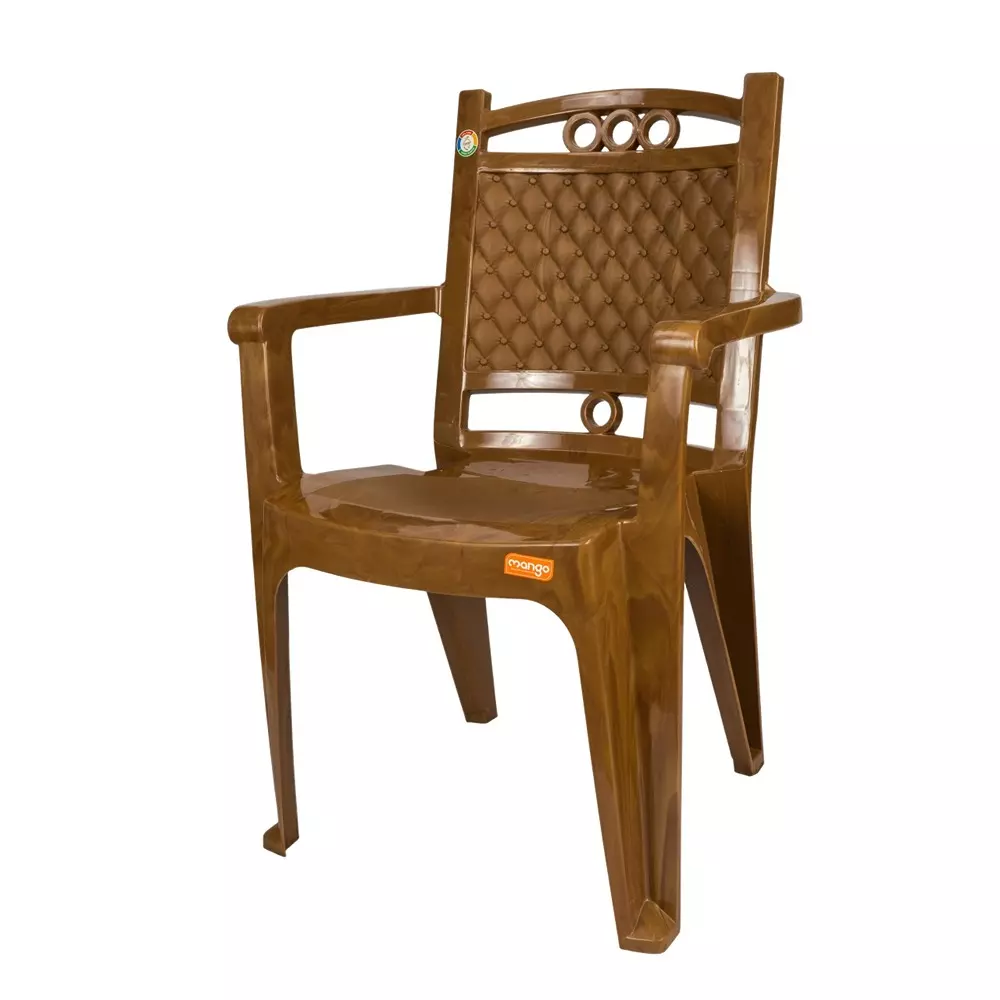Mango Medium SOLO Plastic Chair with Armrest 558.8x558.8x863.6 mm, Sandal Wood