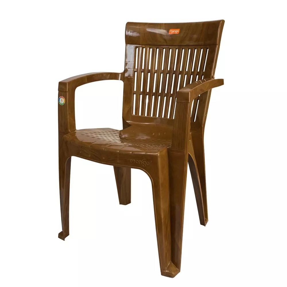 Mango Medium MEZZO Plastic Chair with Armrest 584.2x558.8x863.6 mm, Sandal Wood