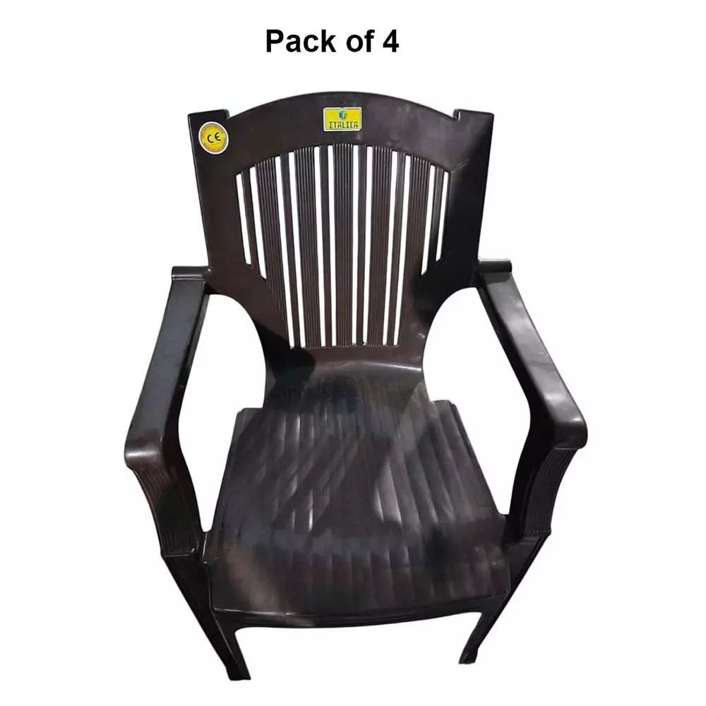 italica-heritage-premium-plastic-chairs-upto-200-kg-weight-capacity-with-arm-rest-brown-pack-of-4-pcs