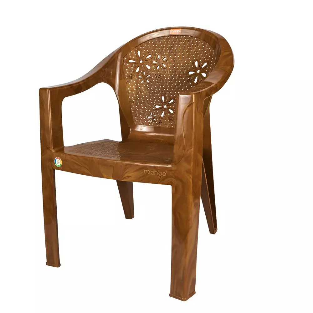 Mango Savanna Premium Chair With Armrest Sandal Wood 179 Kg Load Bearing Capacity Polypropylene Plastic Medium Back