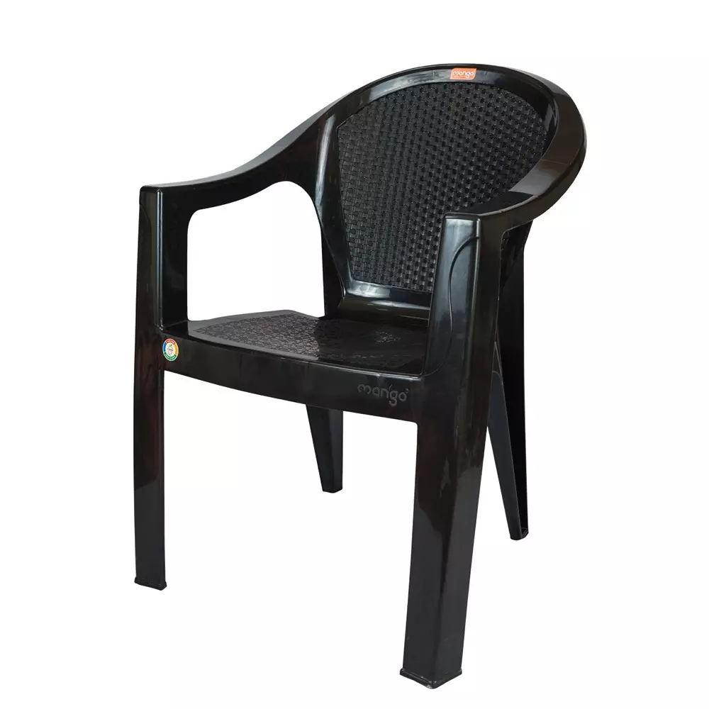 Mango Storm Premium Chair With Armrest Cherry Back 180 Kg Load Bearing Capacity Polypropylene Plastic Medium Back