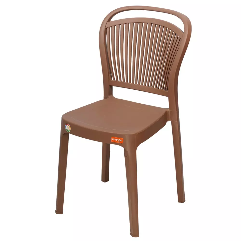 Mango Salsa Cafe Chair With Armless Dark Beige 150 Kg Load Bearing Capacity Glass Filled Plastic Medium Back Horeca Design