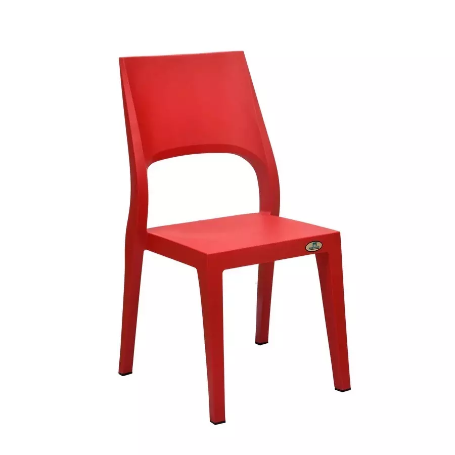 Nilkamal Ace Plastic Armless Chair Without Cushion Red Color