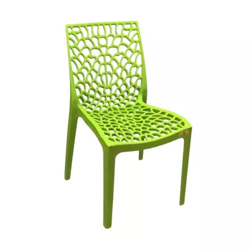 Italica Designer Plastic Armless Chair 150 Kg Load Capacity Green Color, 5103