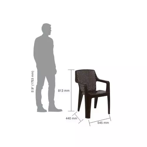 italica-oxy-series-plastic-arm-rest-chair-brown-color-5214