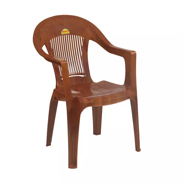 Supreme Sigma Plastic Monobloc&nbsp;with Arm Chair, Teakwood