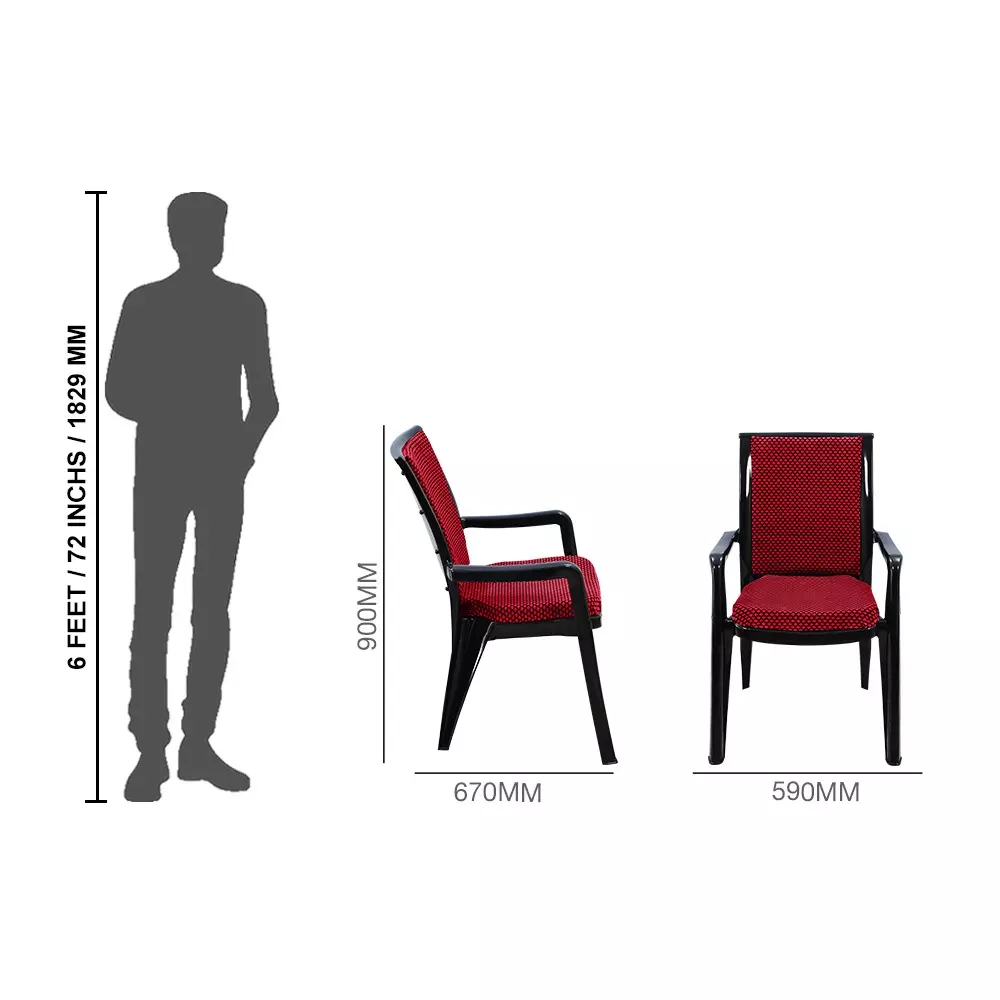 swagath-premier-plastic-cushioned-seat-with-arm-chair-red-and-black-set-of-4