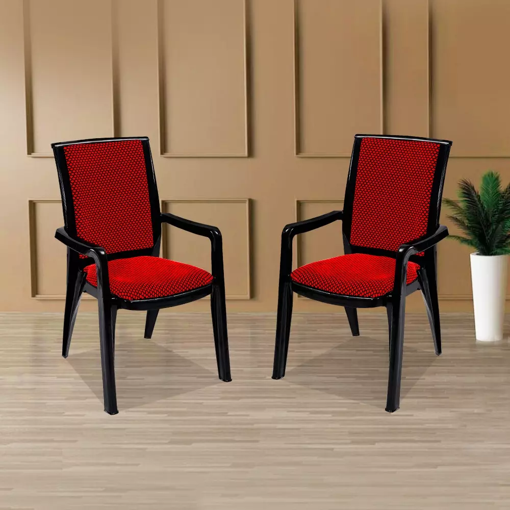 swagath-premier-plastic-cushioned-seat-with-arm-chair-red-and-black-set-of-4