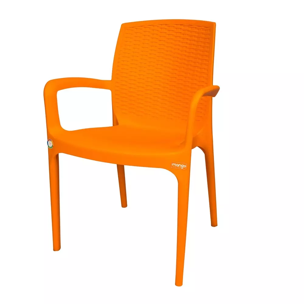 Mango Premium PARIS Plastic Chair with Armrest 508x584.2x838.2 mm, Mango Orange