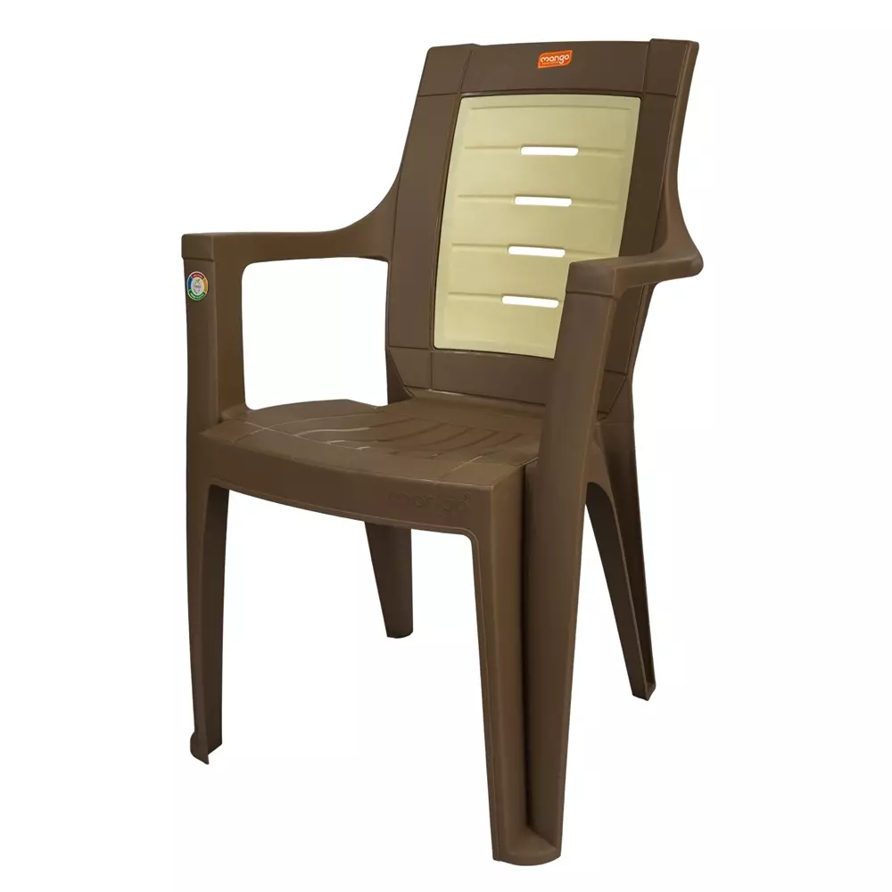 Mango Premium MAGIC Plastic Chair with Armrest 609.6x558.8x889 mm, Dark Beige
