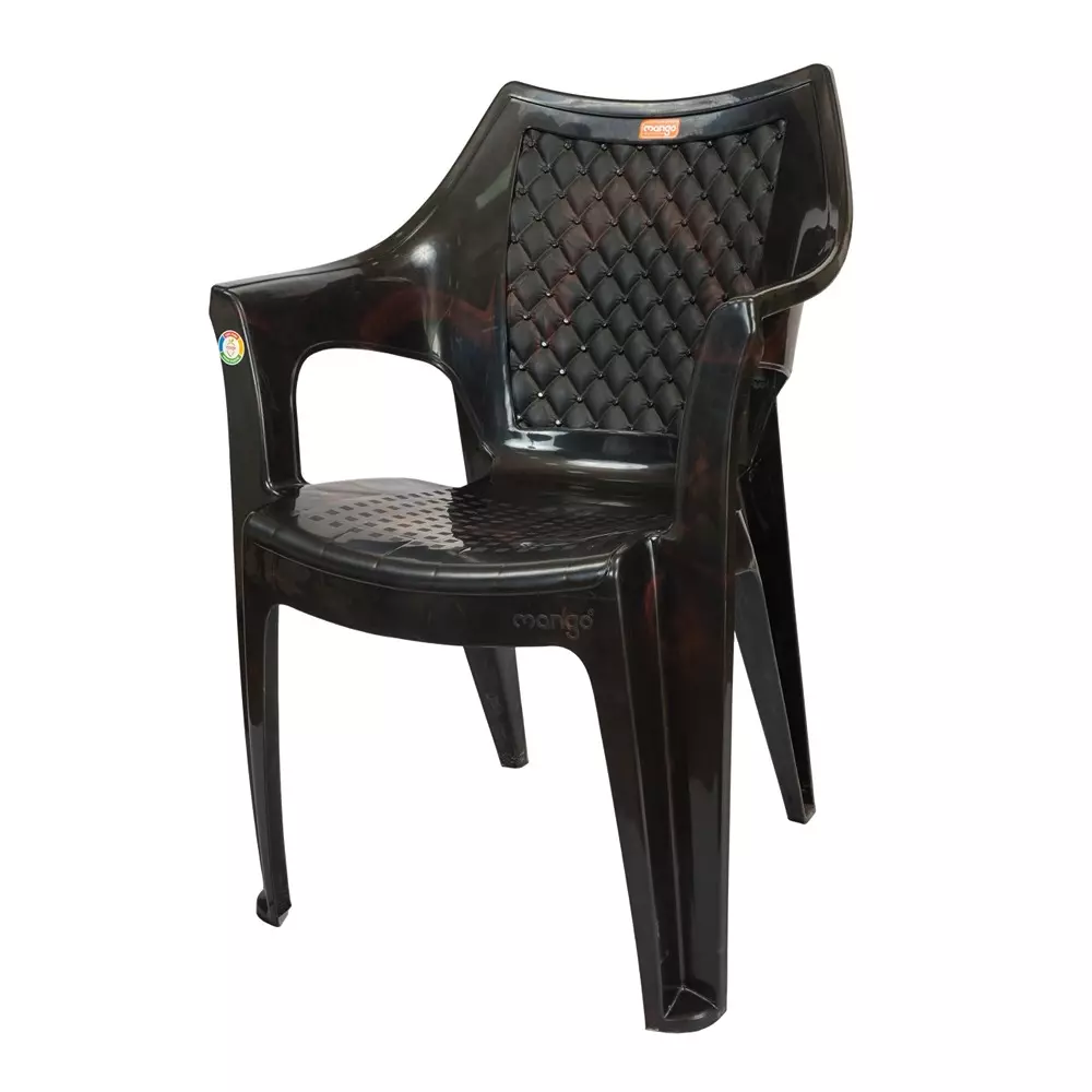Mango Premium NIRALI Plastic Chair with Armrest 584.2x584.2x863.6 mm, Cherry Black