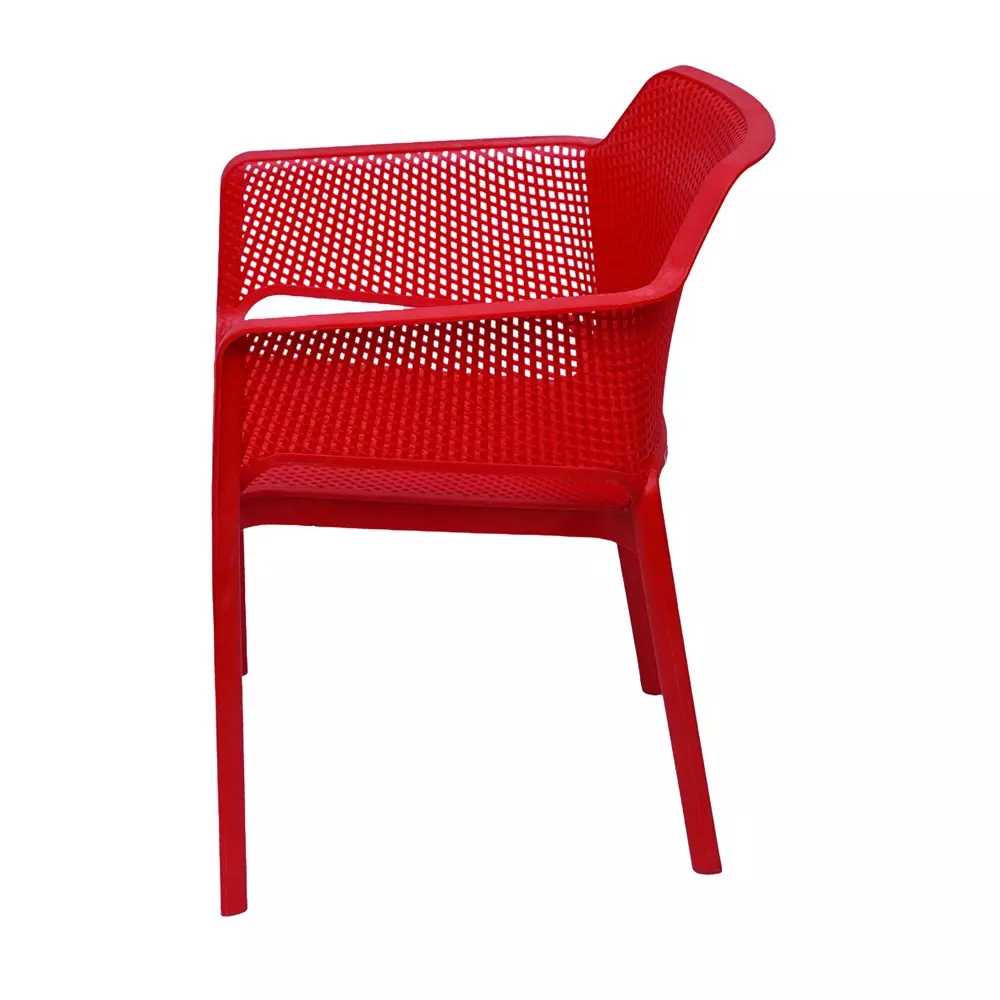 Mango Premium MAPLE Monobloc Chair with Armrest Glass Fibre Plastic 584.2x609.6x787.4 mm Red