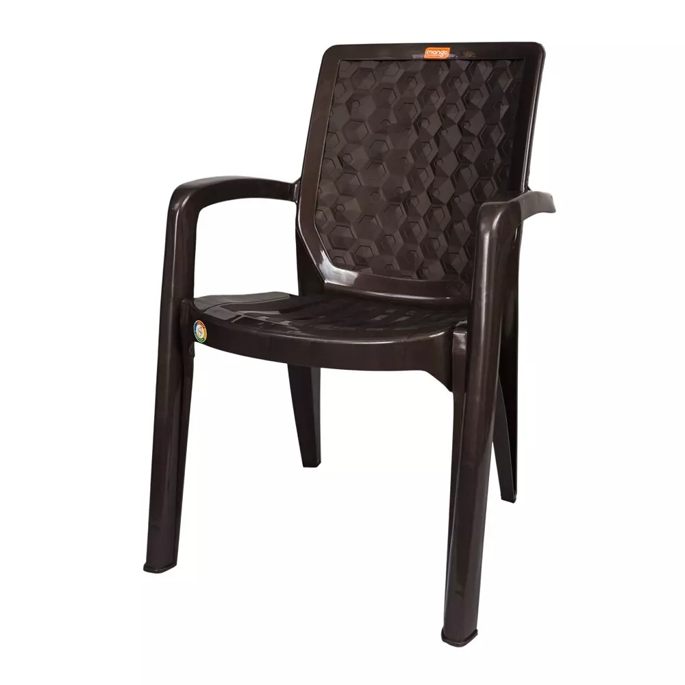 Mango Premium HONEY Plastic Chair with Armrest 660.4x584.2x863.6 mm, Weather Brown