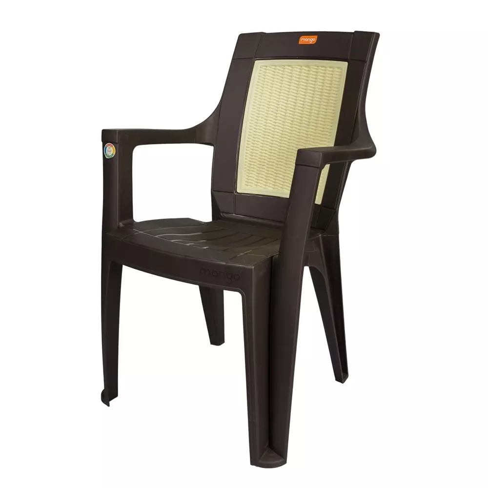 Mango Premium MIRACLE Plastic Chair with Armrest 609.6x558.8x889 mm, Weather Brown