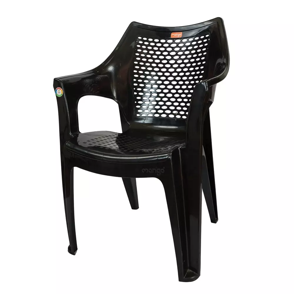 Mango Premium NIXON Plastic Chair with Armrest 584.2x584.2x863.6 mm, Cherry Black