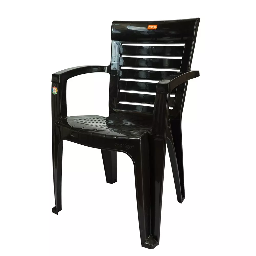 Mango Medium DIVA Plastic Chair with Armrest 584.2x558.8x863.6 mm, Cherry Black