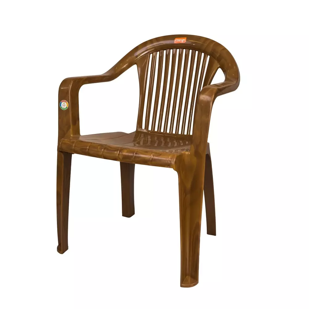 Mango Medium M 9021 Plastic Chair with Armrest 558.8x558.8x762 mm, Sandal Wood