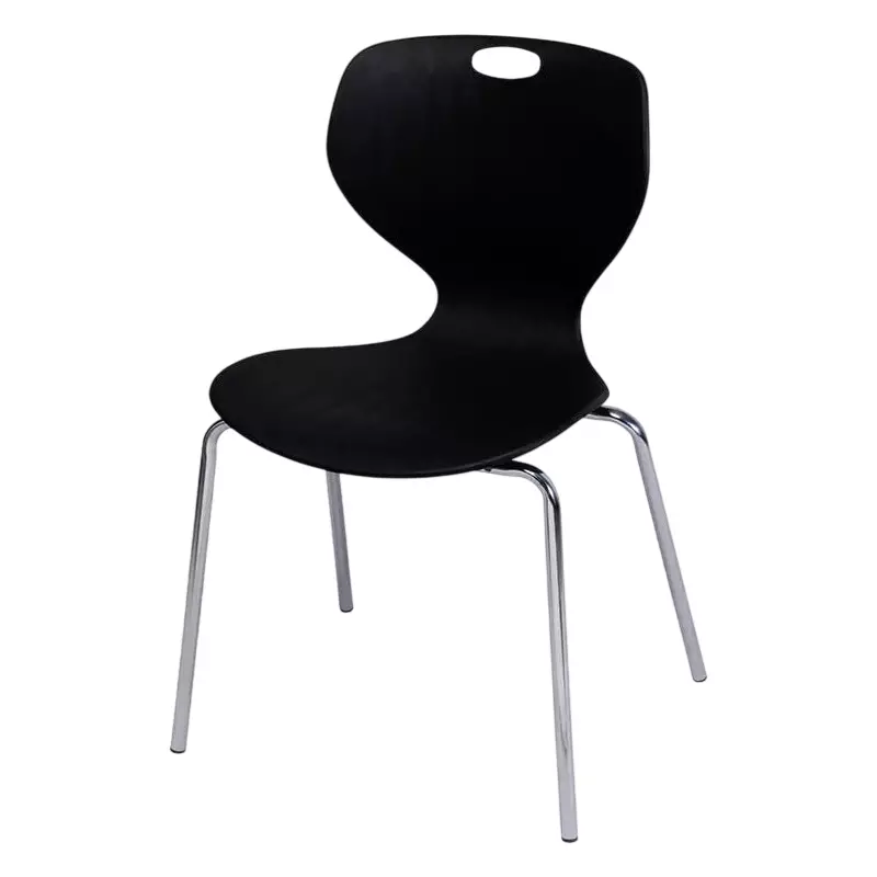 Swagath Bloom Plastic Chair Shell with Stainless Steel Leg Black 47 x 51 x 79 cm, ‎BLOOM SS_L_AGRN_1