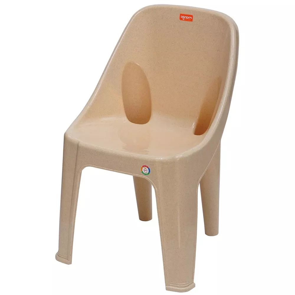 Mango Charlie Chair With Armless Marble Beige 200 Kg Load Bearing Capacity Polypropylene Plastic Medium Back for Home & School Use